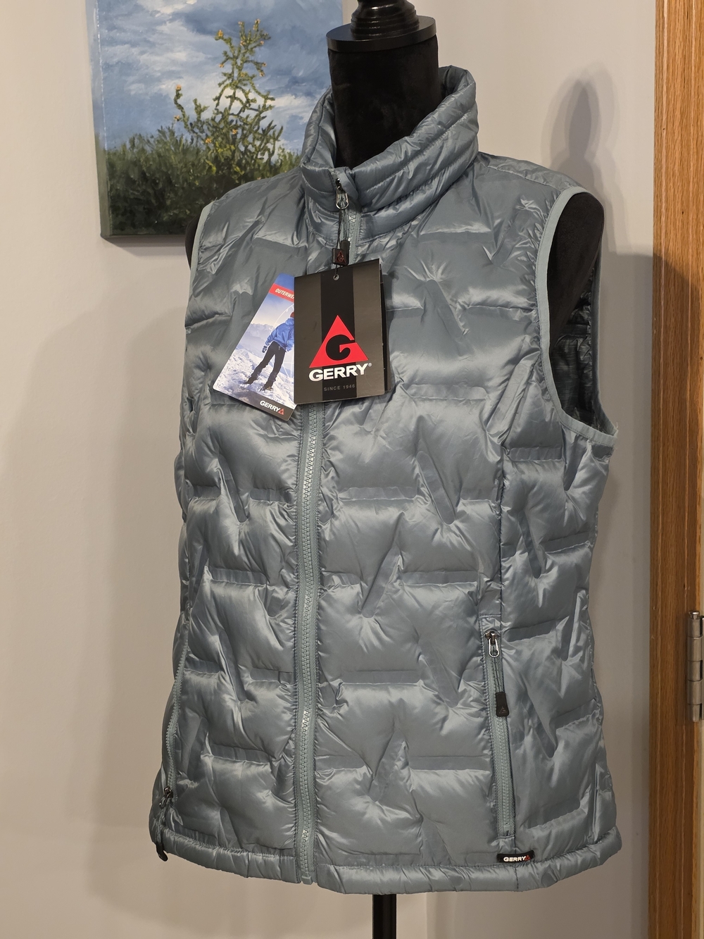 Gerry Women's Quilted Puffer Vest In Light Blue-Teal - Women's Large